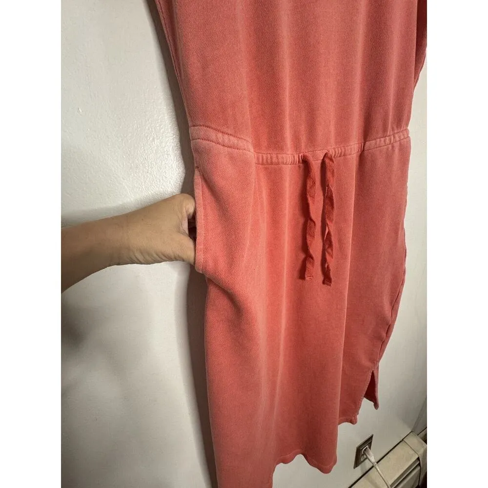Old Navy Washed Coral Short Sleeve Sporty Sweatshirt Midi Dress Size XS - Image 4