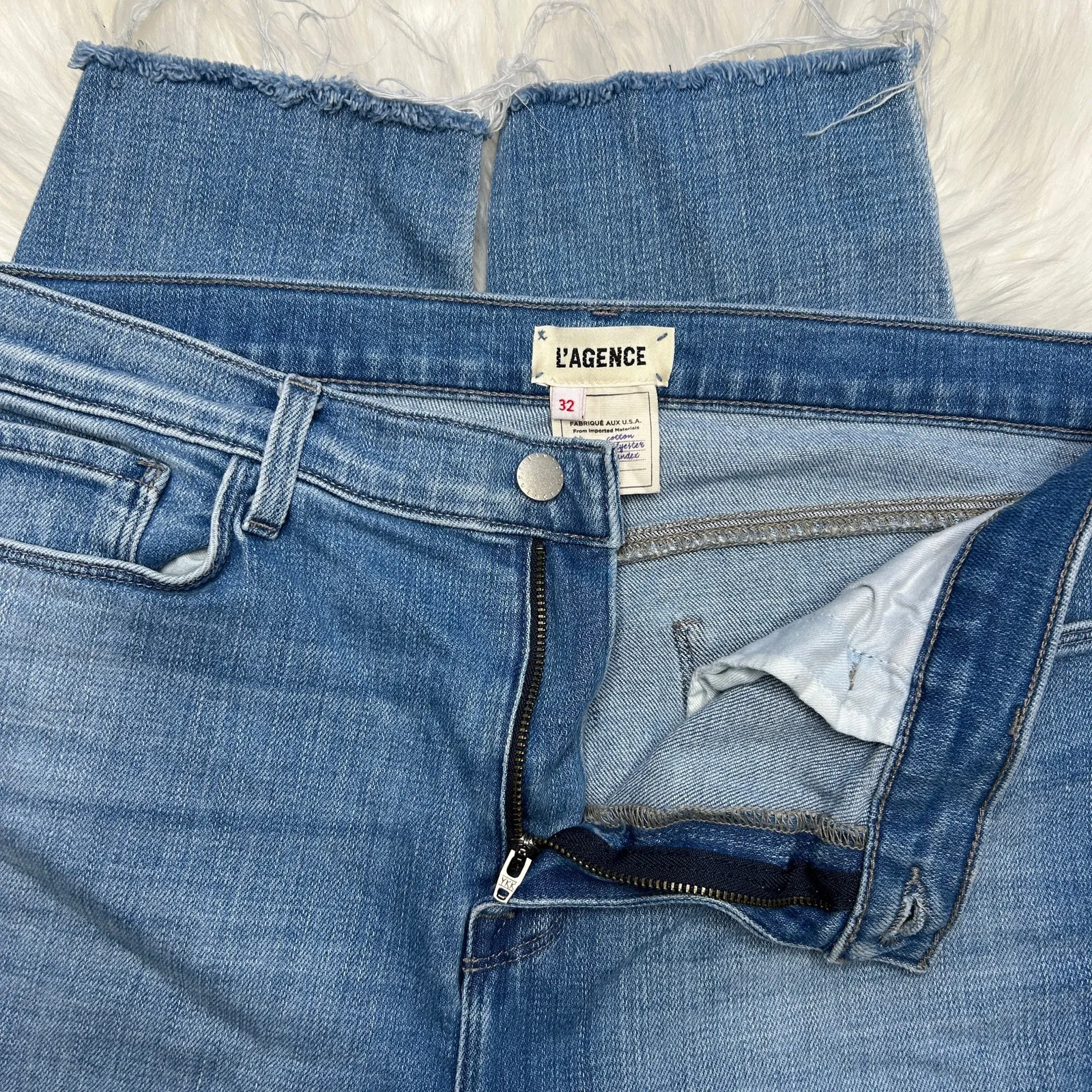 L’AGENCE El Matador Jeans Womens 32 Slim High Rise Distressed Destroyed Cropped - Image 6