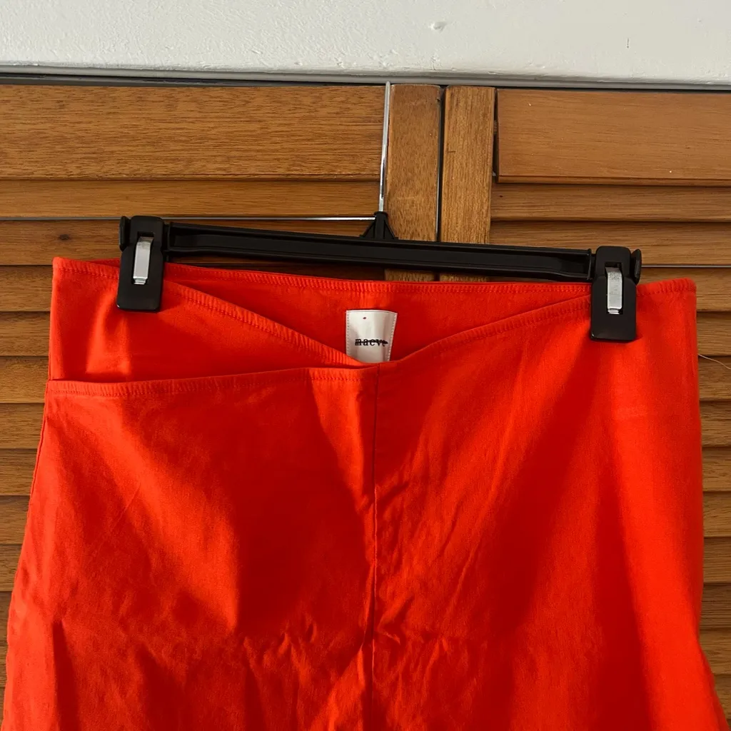Maeve By Anthropologie Women’s Orange Cropped Linen Stretchy Pull-On Pants Sz 12 - Image 2