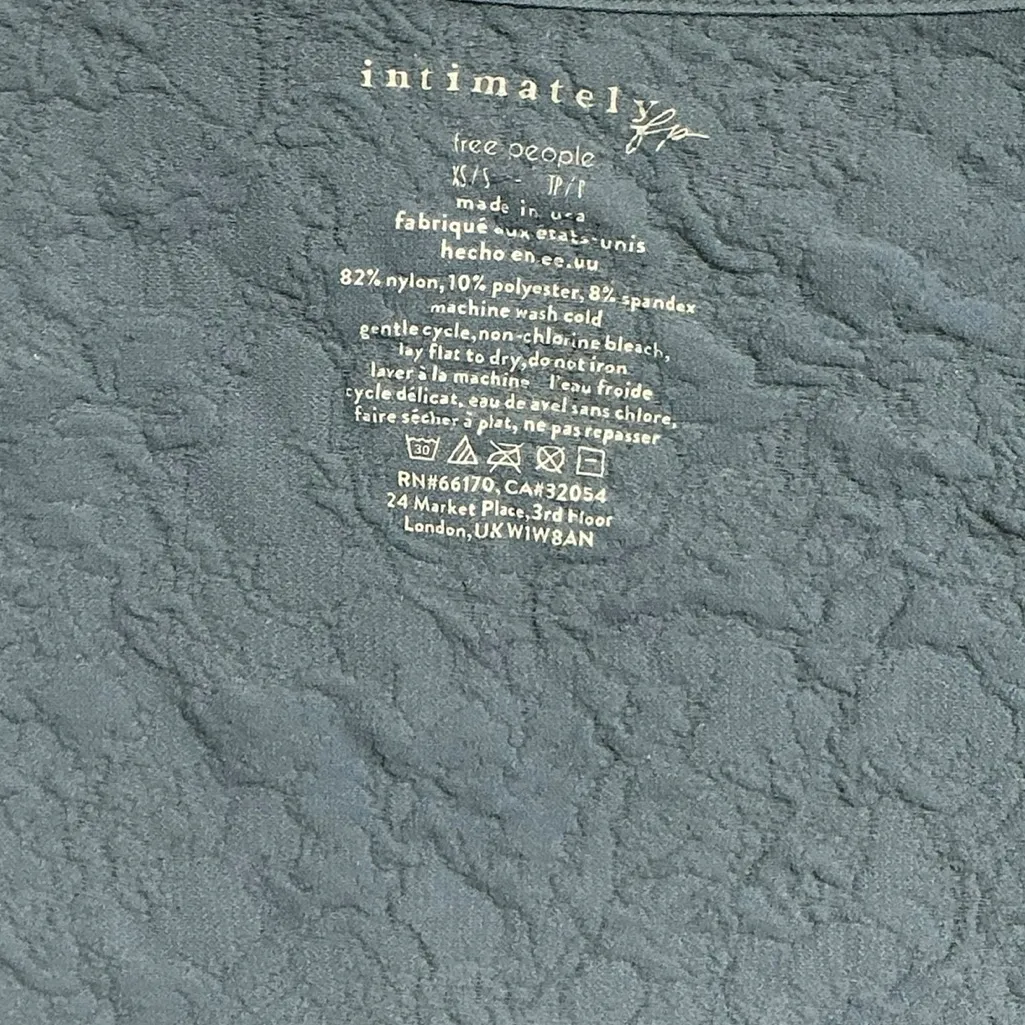 FREE PEOPLE Have It All Square Neck Long Sleeve XS/S Slate Blue $58 Retail NWOT - Image 3