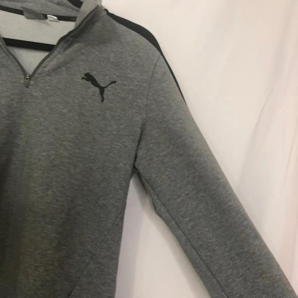 Puma Grey Quarter Zip Pullover Sweatshirt Womens M Casual Gray Gorpcore Athletic - Image 3