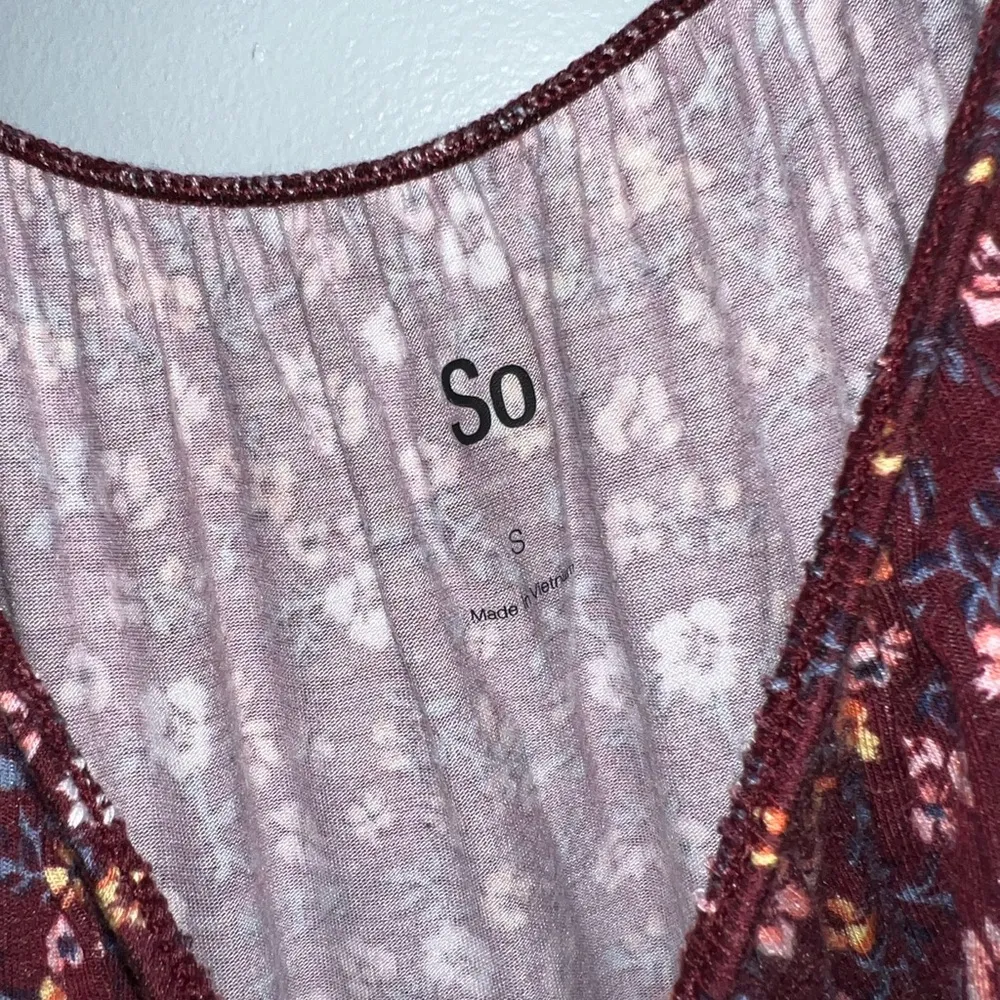 SO Maroon Floral Mini Dress - Image 3