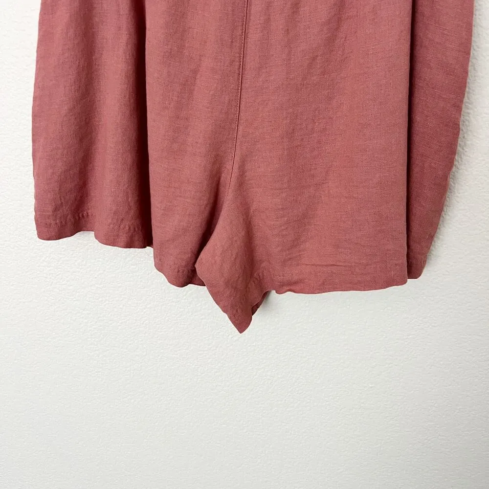 [Abercrombie & Fitch] Pink High Rise Linen Blend Belted Front Shorts NWT Large L - Image 10