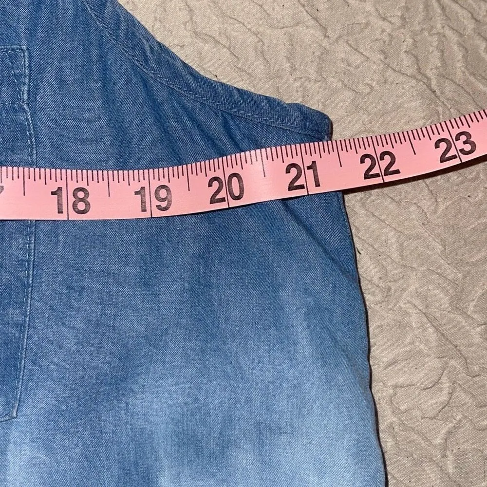 Fifteen‎ Twenty Womens Dip Dye Ombre Button-up Tie Front Sleeveless Top Medium - Image 7