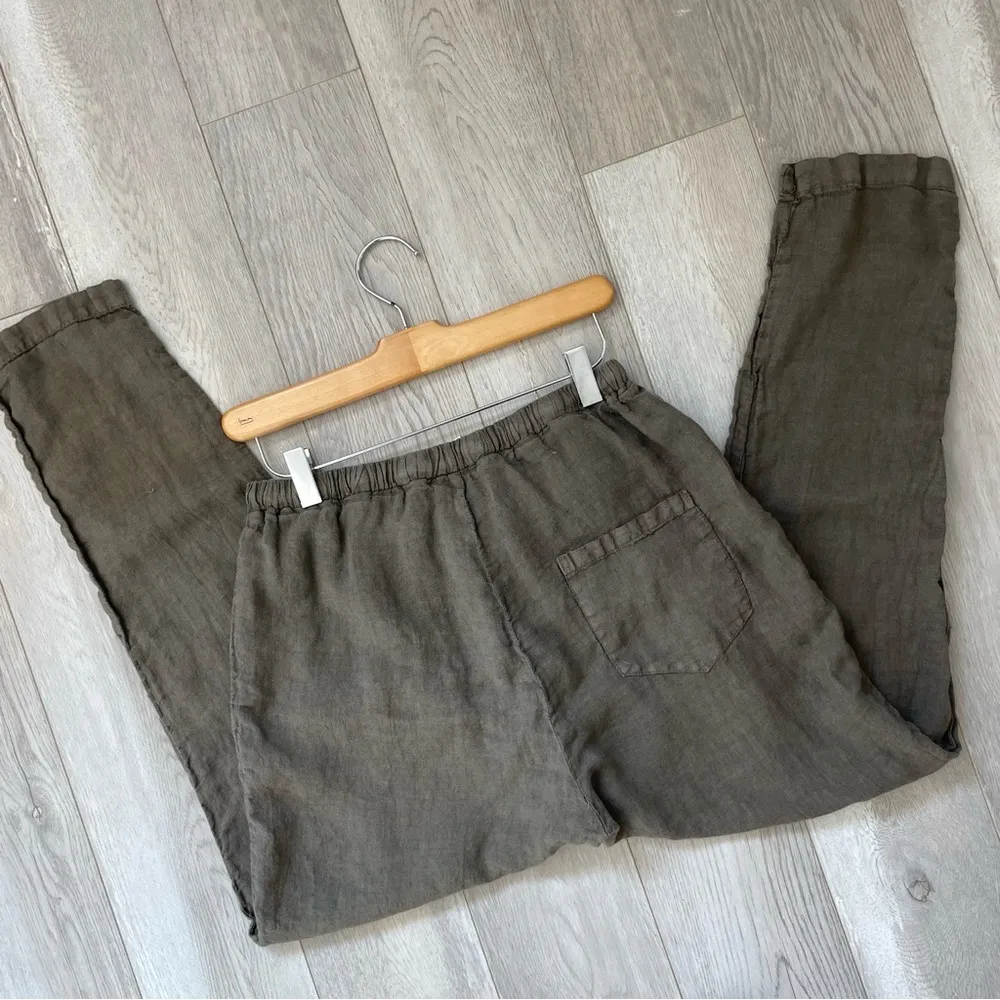 Lotus Eaters Linen Pull On Pants Green (small) lagenlook minimalist summer woven - Image 4