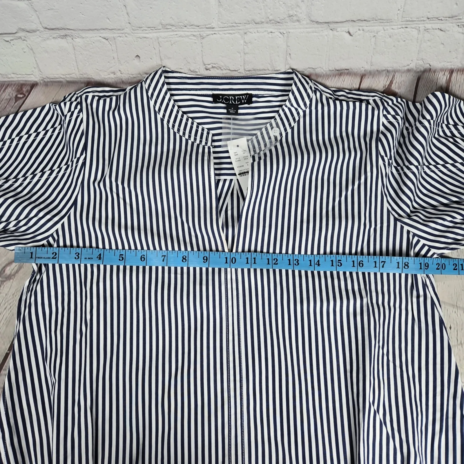 J. Crew Delilah dress striped cotton poplin CJ495 S NWT Short Sleeve Blue White - Image 9