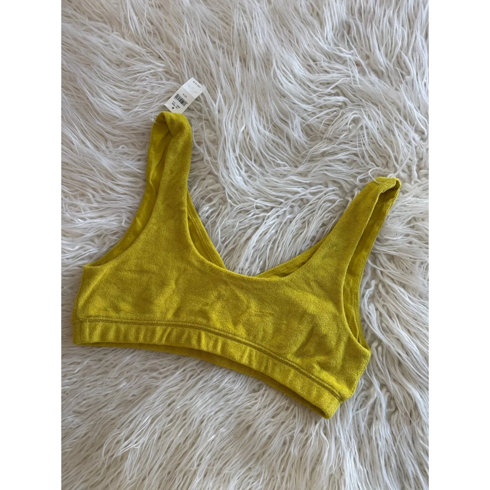 Offline by Aerie Summer Lights Terry Sports Bra Green Rush Size Medium - Image 8