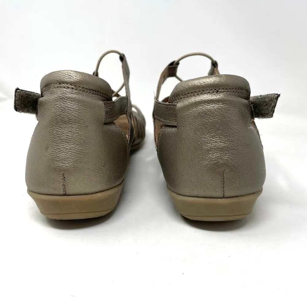 Earth Origins Bea Comfort Gladiator Slip on Sandals Shoes metallic Platinum 12 - Image 6