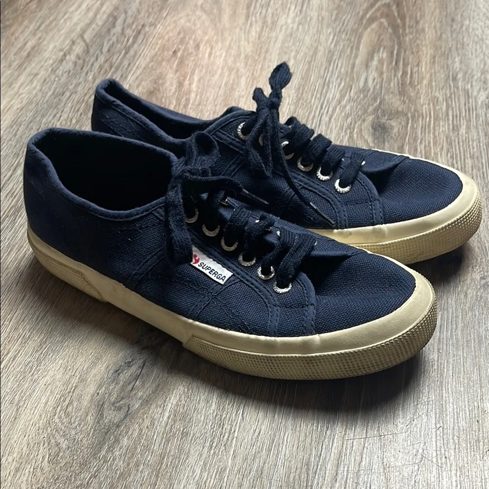 Superga Cotu Classic Unisex Blue Canvas Sneakers - Image 2