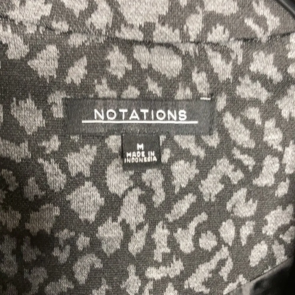 Notations animal print blazer with‎ faux leather size medium - Image 3