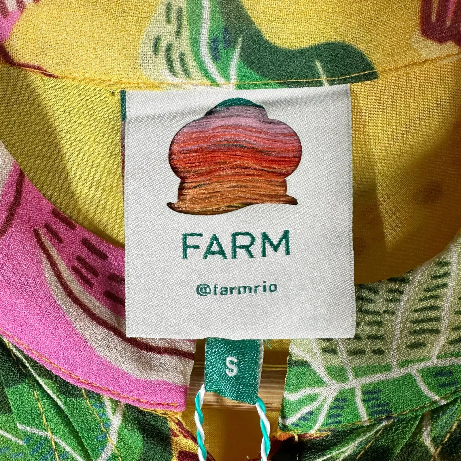 FARM RIO Beaks & Bananas Ruffle Flowy Casual Summer Mini Dress Small - Image 4