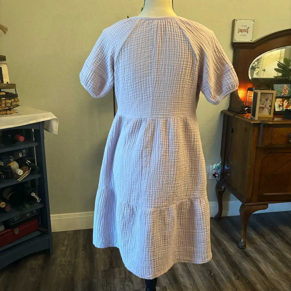 Lilac Short Sleeve Maternity Dress Purple Size undefined - Image 3