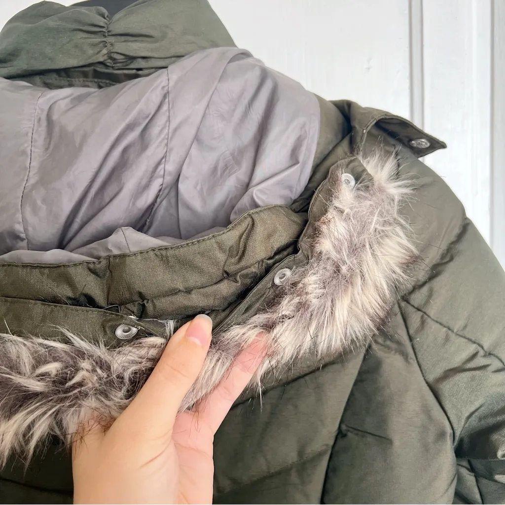 Eddie Bauer • Sun Valley Down Parka green puffer quilted hood faux fur trim 650 - Image 14