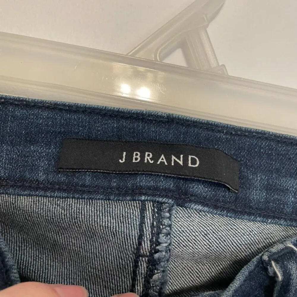 J BRAND Zion Button Mid Rise Skinny Jeans Dark Wash Button Pockets Split Hem 23 - Image 9