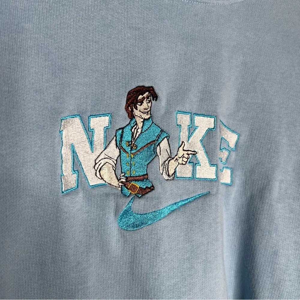 Nike Flynn Rider from Tangled Blue Embroidered Pullover Sweatshirt - Image 4