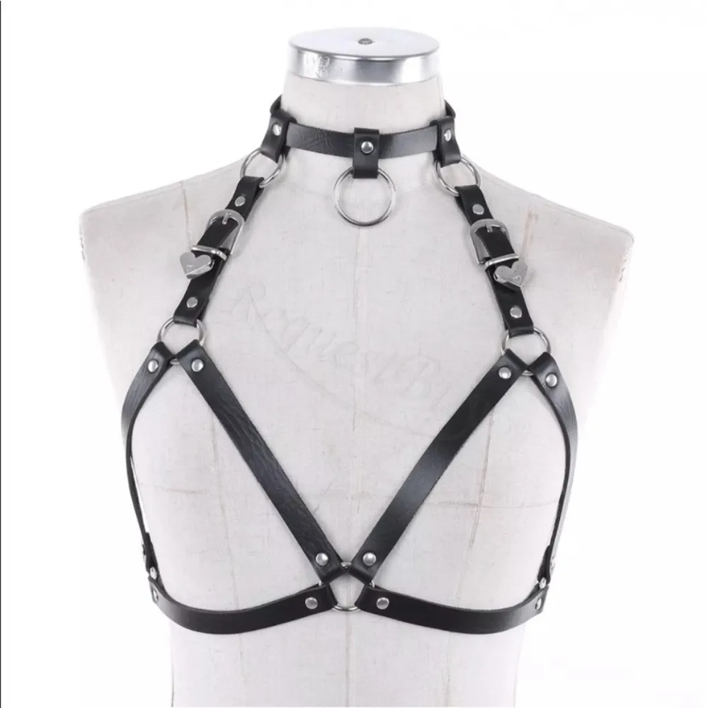 Harness O Ring Punk Black Chocker Festival Bra New - Image 3