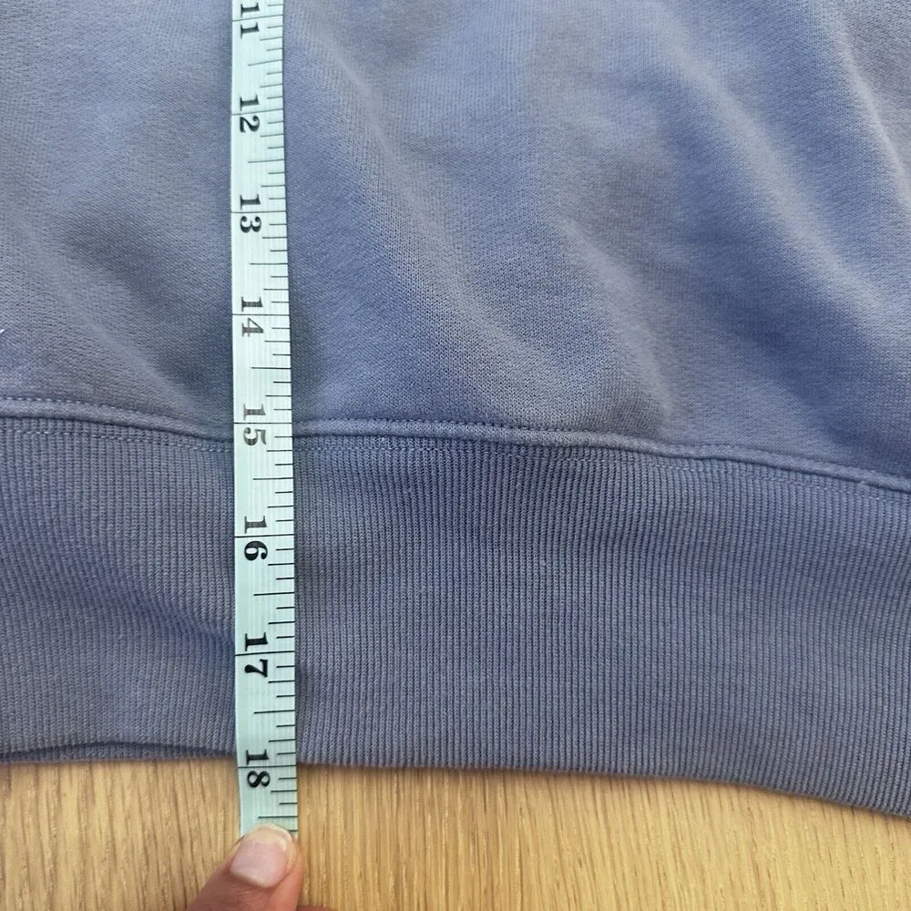 Abercrombie & Fitch Fleece Sweatshirt Size Medium Light Blue Cotton Blend 1440 - Image 9
