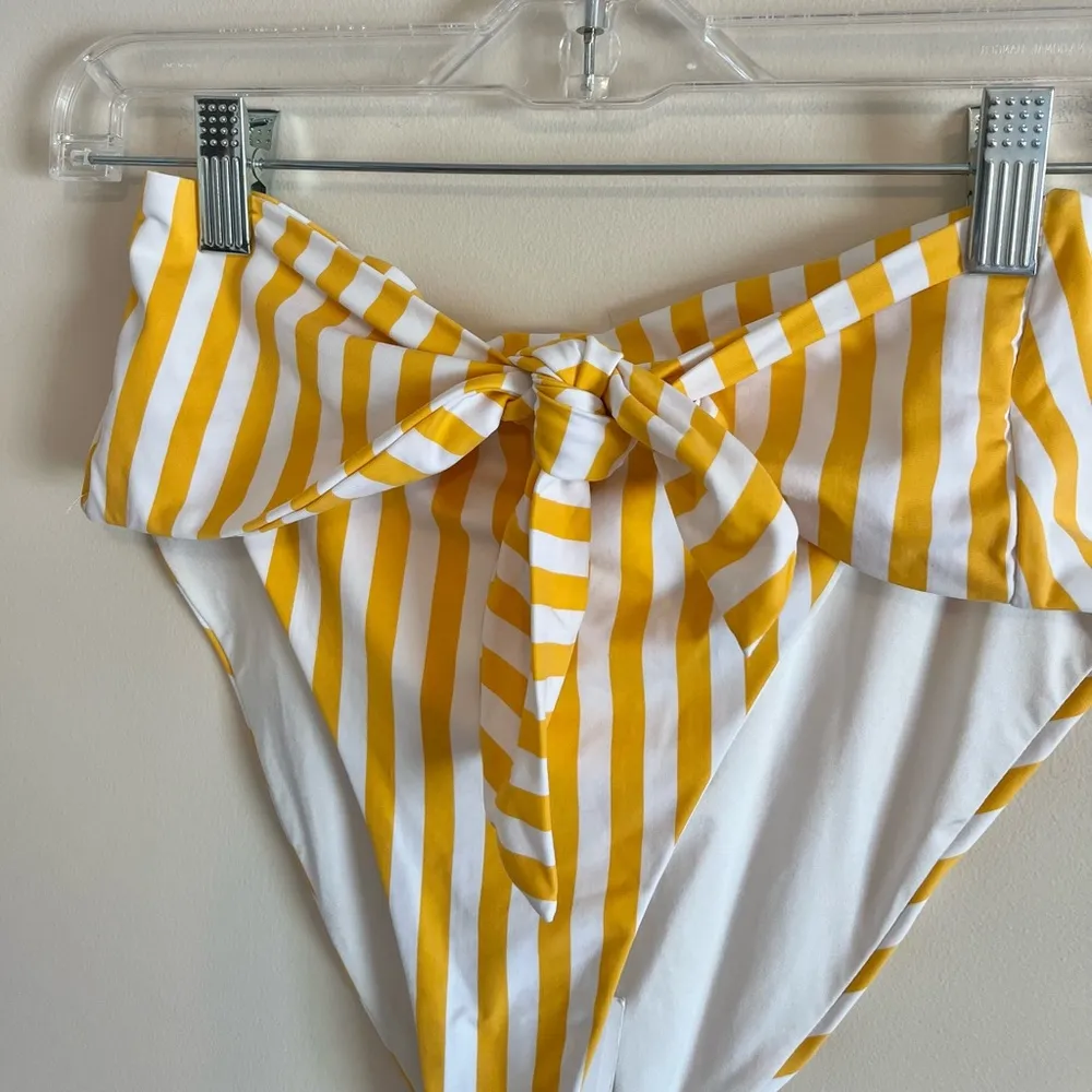 Onia x WeWoreWhat NWT Riviera Cabana Striped Bottoms in 827 Citrus- Small - Image 6