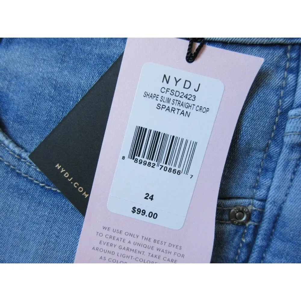 NWT Curves 360 by NYDJ Shape Slim Straight Crop in Spartan Stretch Jeans 24 $99 - Image 6