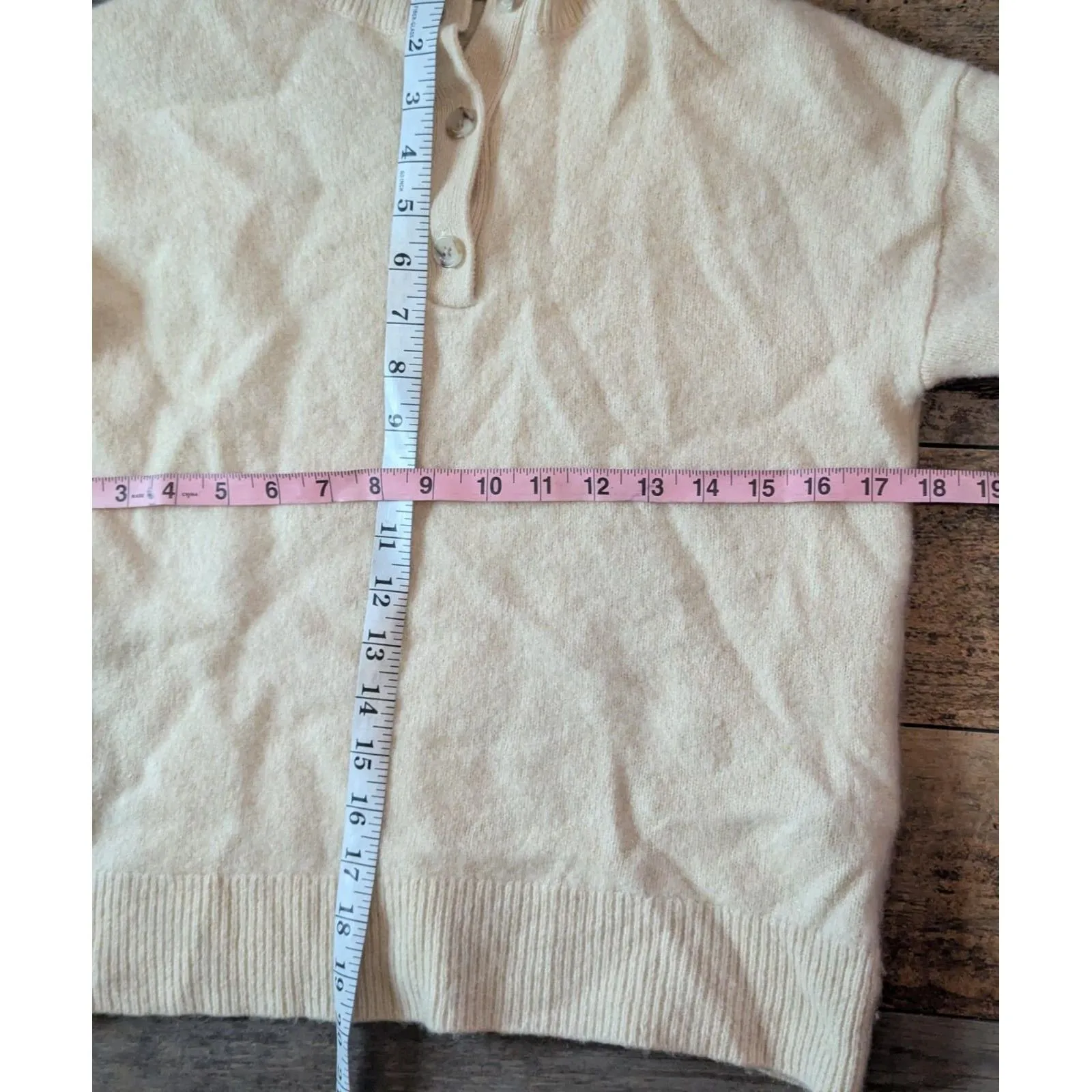 Aritzia Babaton 100% Cashmere Polo Sweater 2XS XS Beige Cream Luxury Knit - Image 5