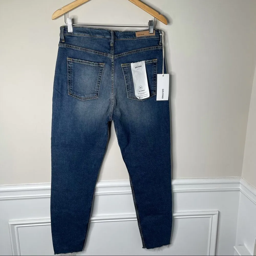 GRLFRND Kendall‎ distressed raw hem high rise jeans - Image 9