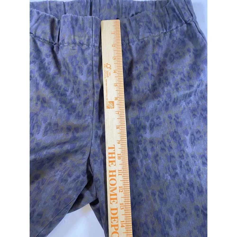 Soft Surroundings Metro Pants Purple Leopard Print Elastic Waist Pull On Large - Image 6