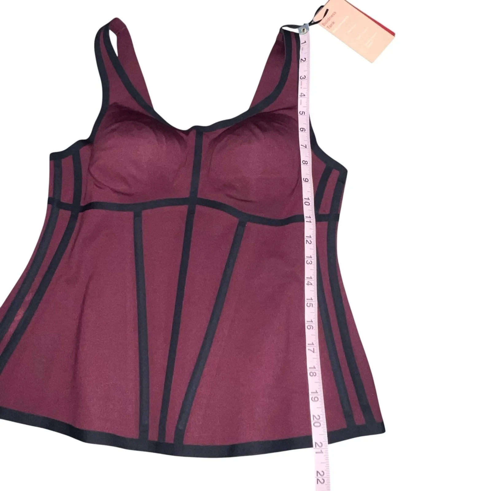 Honeylove Boldness Tank Fig Red Color Black Trims Body Sculpt Size XL Boned New - Image 6