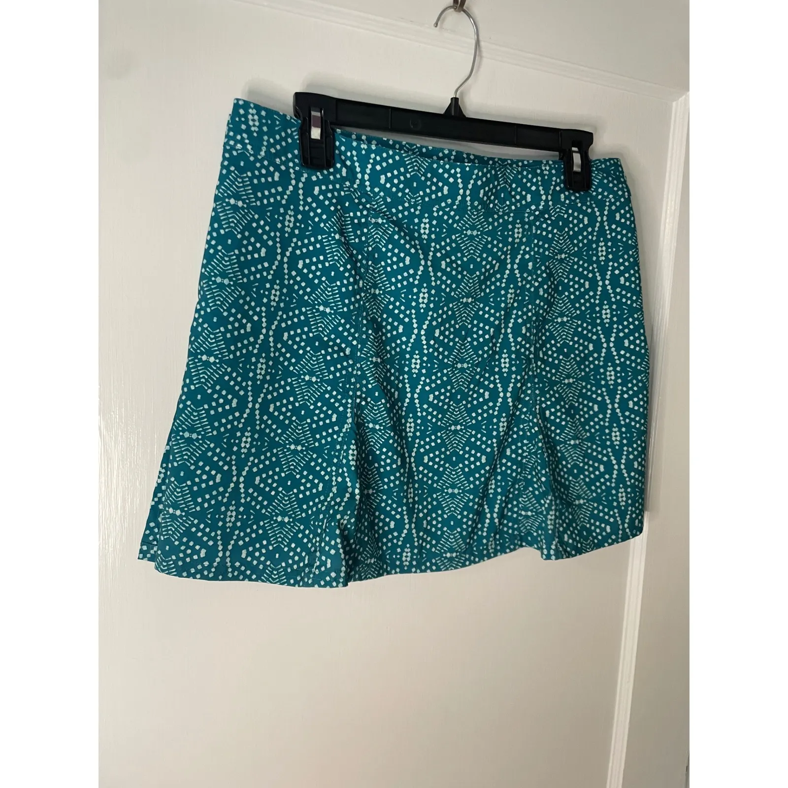 Rip Skirt Hawaii Women's Teal Blue & White Geometric Print Mini Skirt medium - Image 2