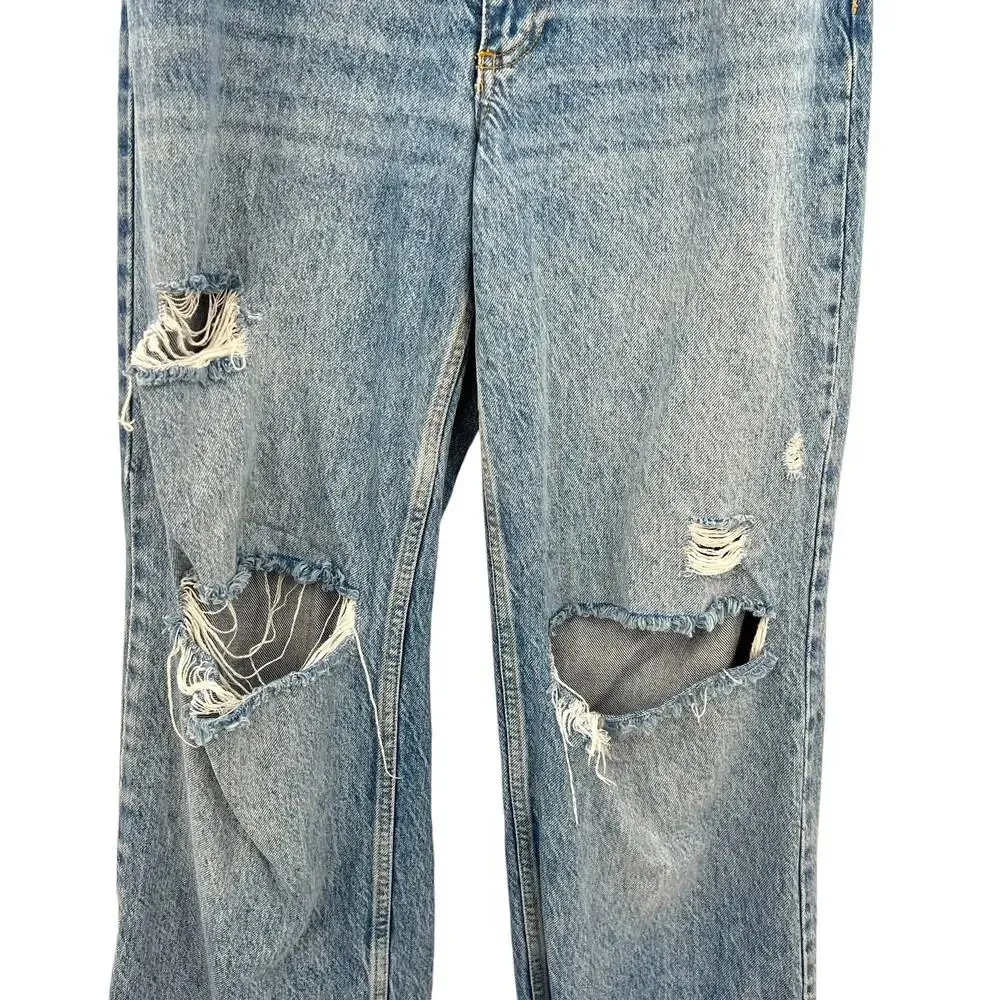 Free‎ People CRVY Fever Pitch Boyfriend Jeans Medium Wash Distressed Size 27 - Image 6