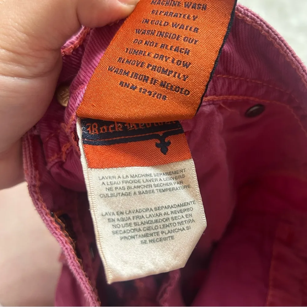 Rock Revival Red Casual Pants Relaxed Fit Cotton Capris A3 - Image 10