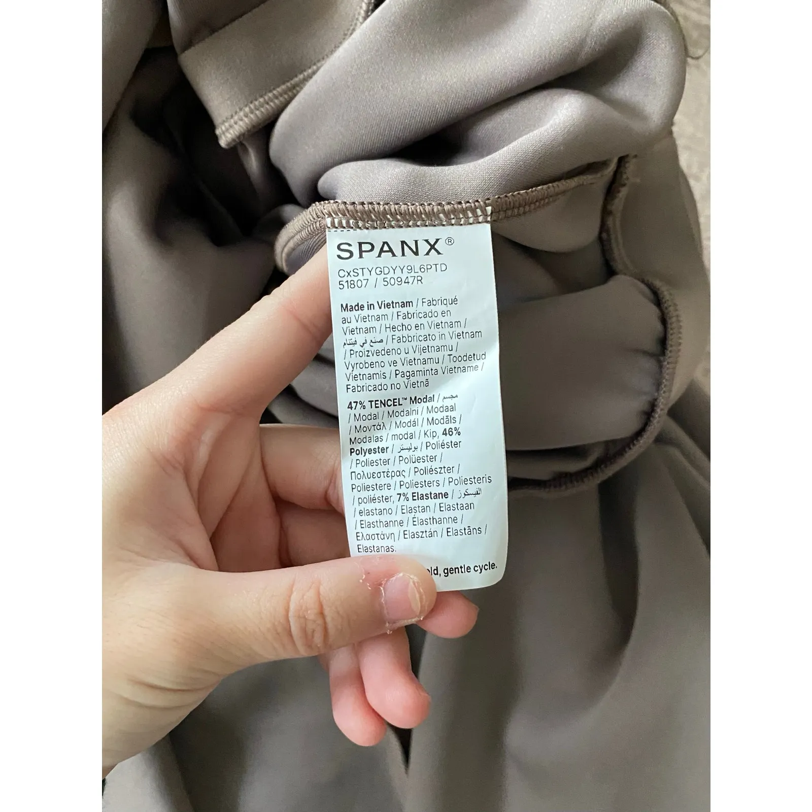 SPANX AirEssentials Tie Waist Midi Dress in Smoke Size Medium - Image 9