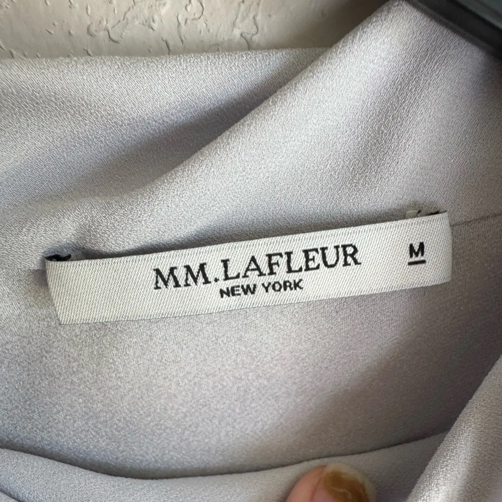 MM.Lafleur Light Blue Gray High Neck Tank Blouse Womens M Business Careerwear - Image 3
