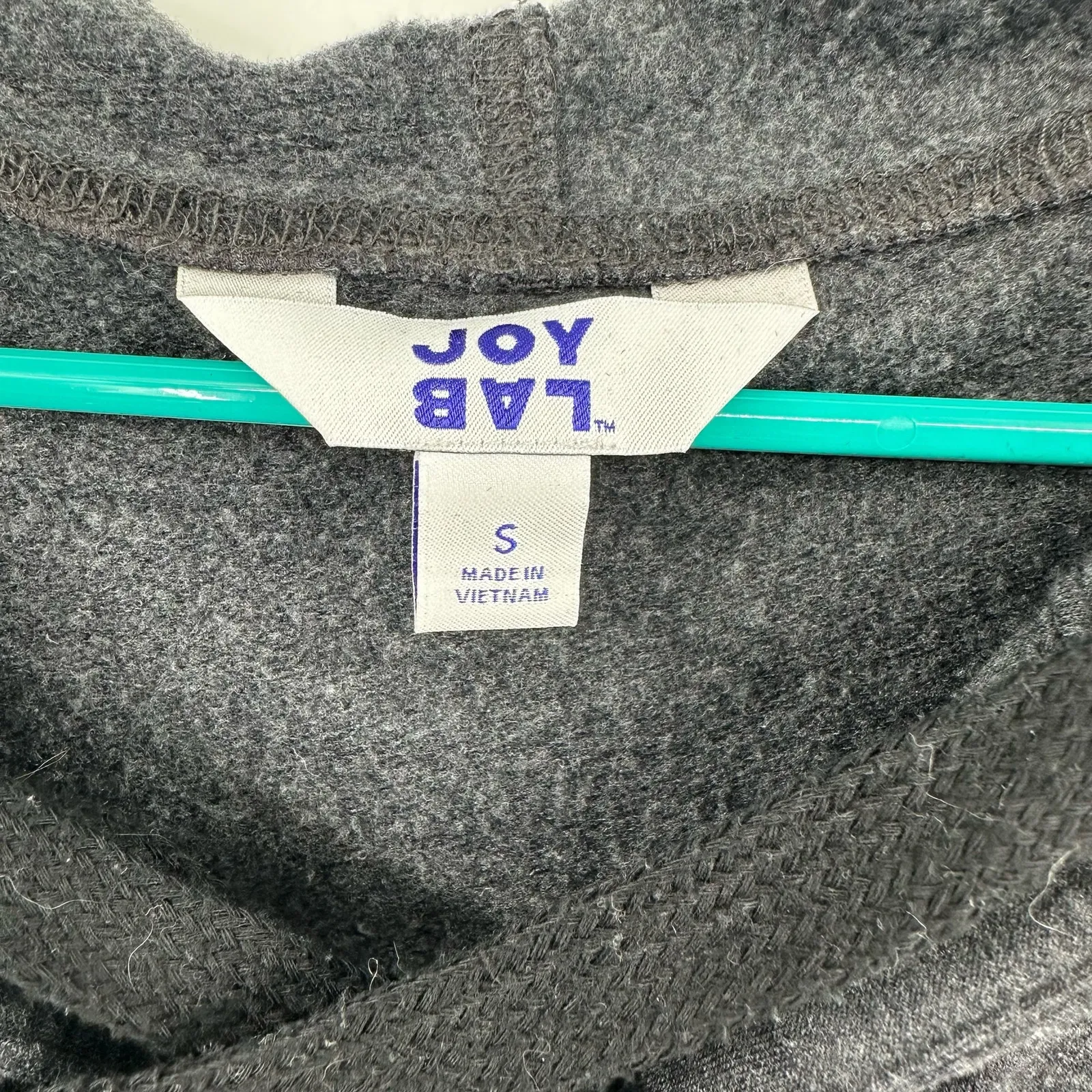 Joy Lab Size‎ Small Sweater Gray Pullover Hoodie Thick Lace Up Neckline Modal - Image 3