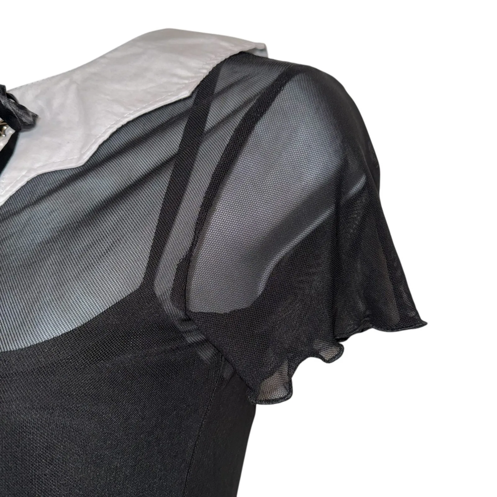 DOLLS KILL The Grave Girls Black Mesh Fairy Lane Bat Charm Dress NWT Small - Image 4