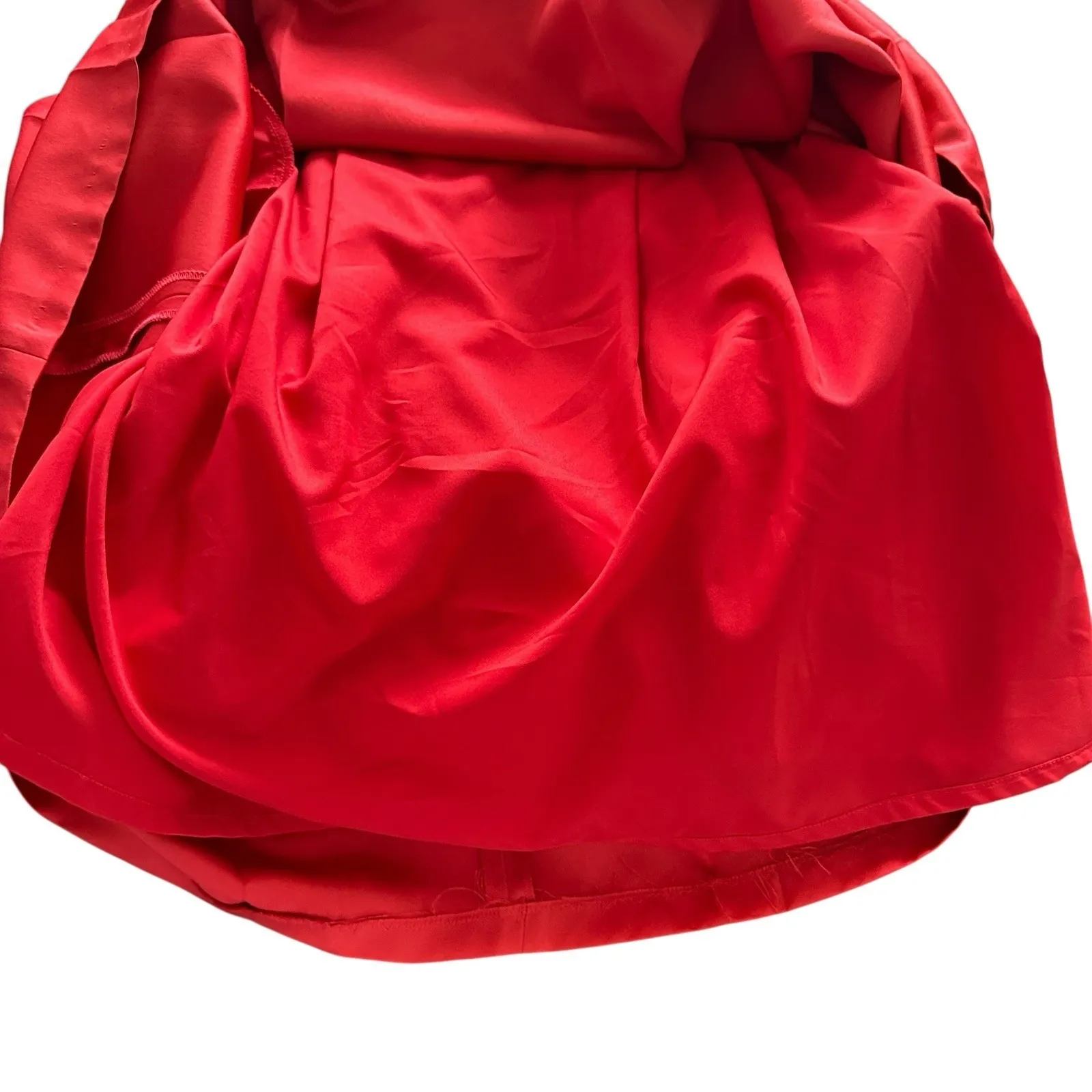 Zac Posen Womens Red Fit & Flare Cocktail Dress 8 USA Lace Up Back Pockets Party - Image 10