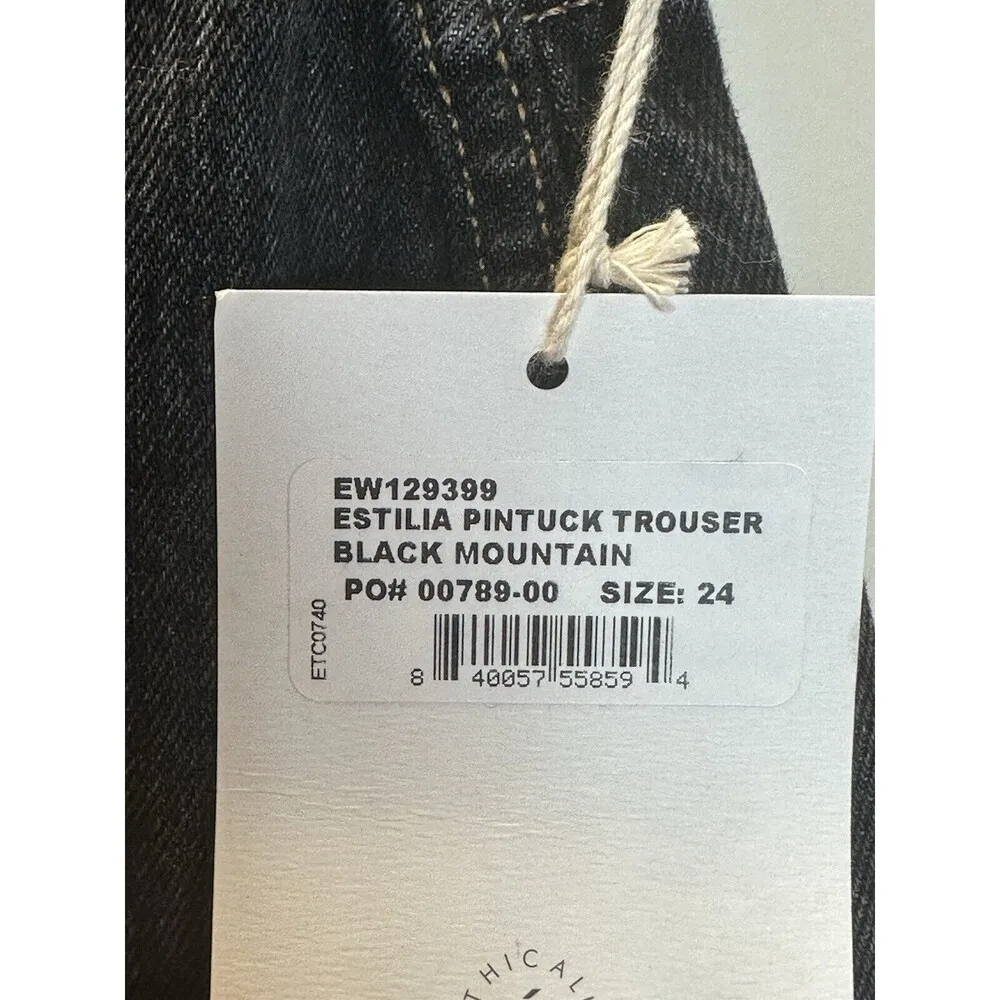 ETICA Estilia Pintuck Trousers In Black Mountain Size 24 NWT Jeans Gray - Image 4