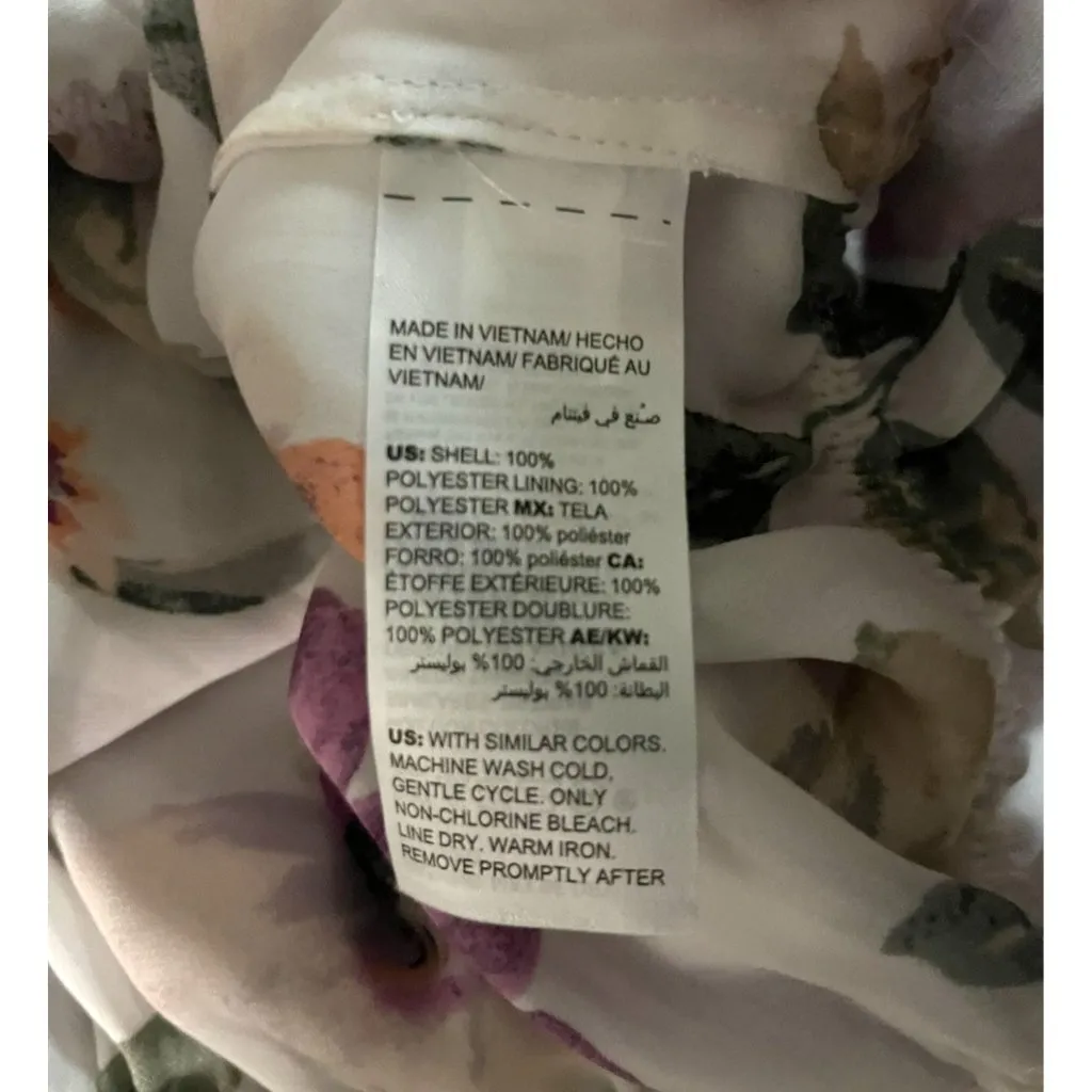 White House Black Market Womens 6 Floral Blouse Ecru Violet Ruffle + Tank NWT - Image 8