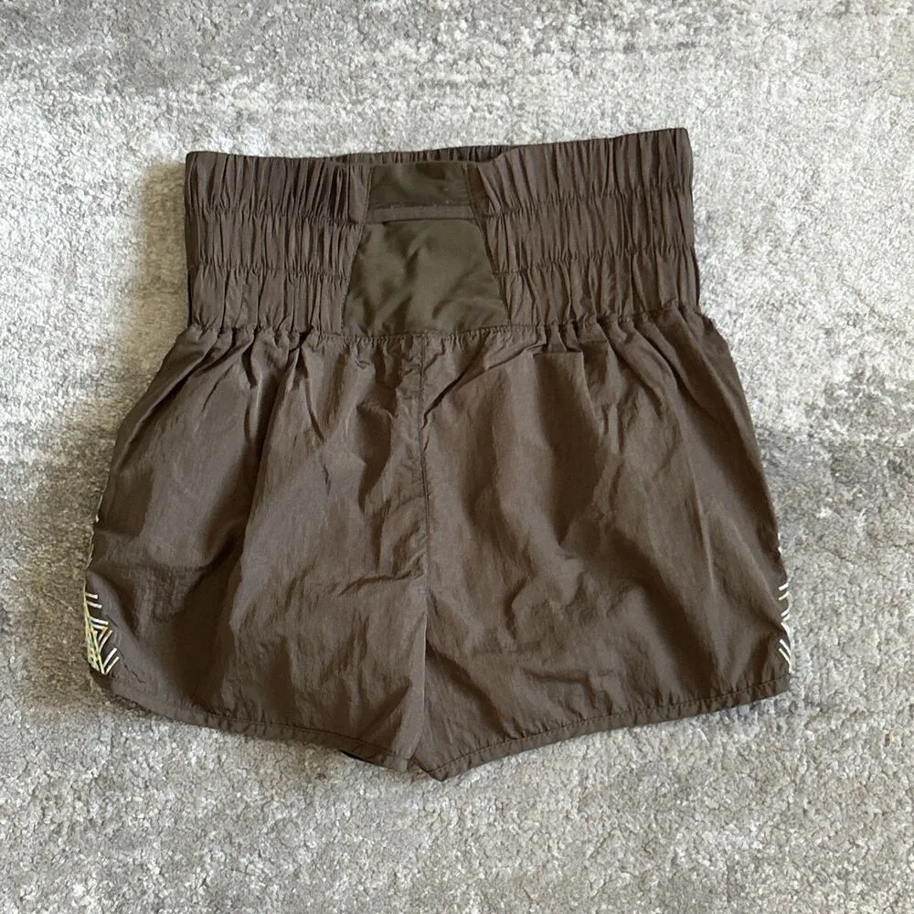 Free People FP Movement Shorts Womens Small Brown The Way Home Embroidered - Image 6