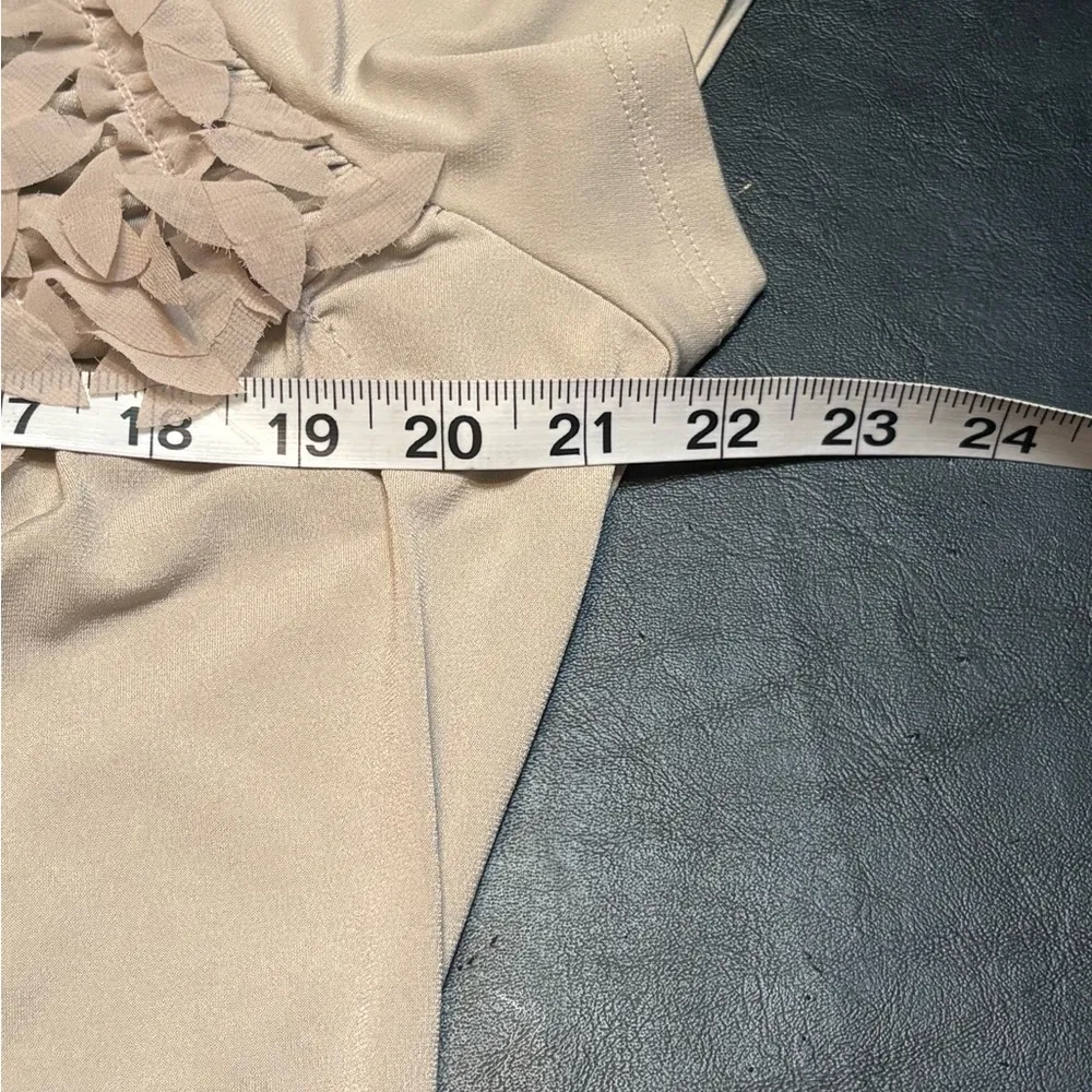 Worthington Blue Tan Asymmetrical Ruched Blouse size L - Image 8