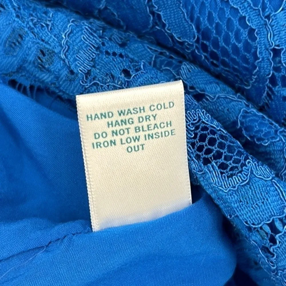 Pim + Larkin Griffin Boatneck Eyelash Lace Top Women’s Size Small in Royal Blue - Image 10