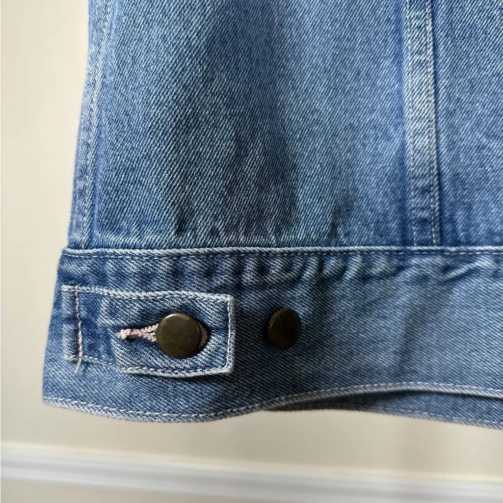 Vintage Denim Vest Large Blue Jean Button Down 90s Western Grunge Streetwear - Image 8