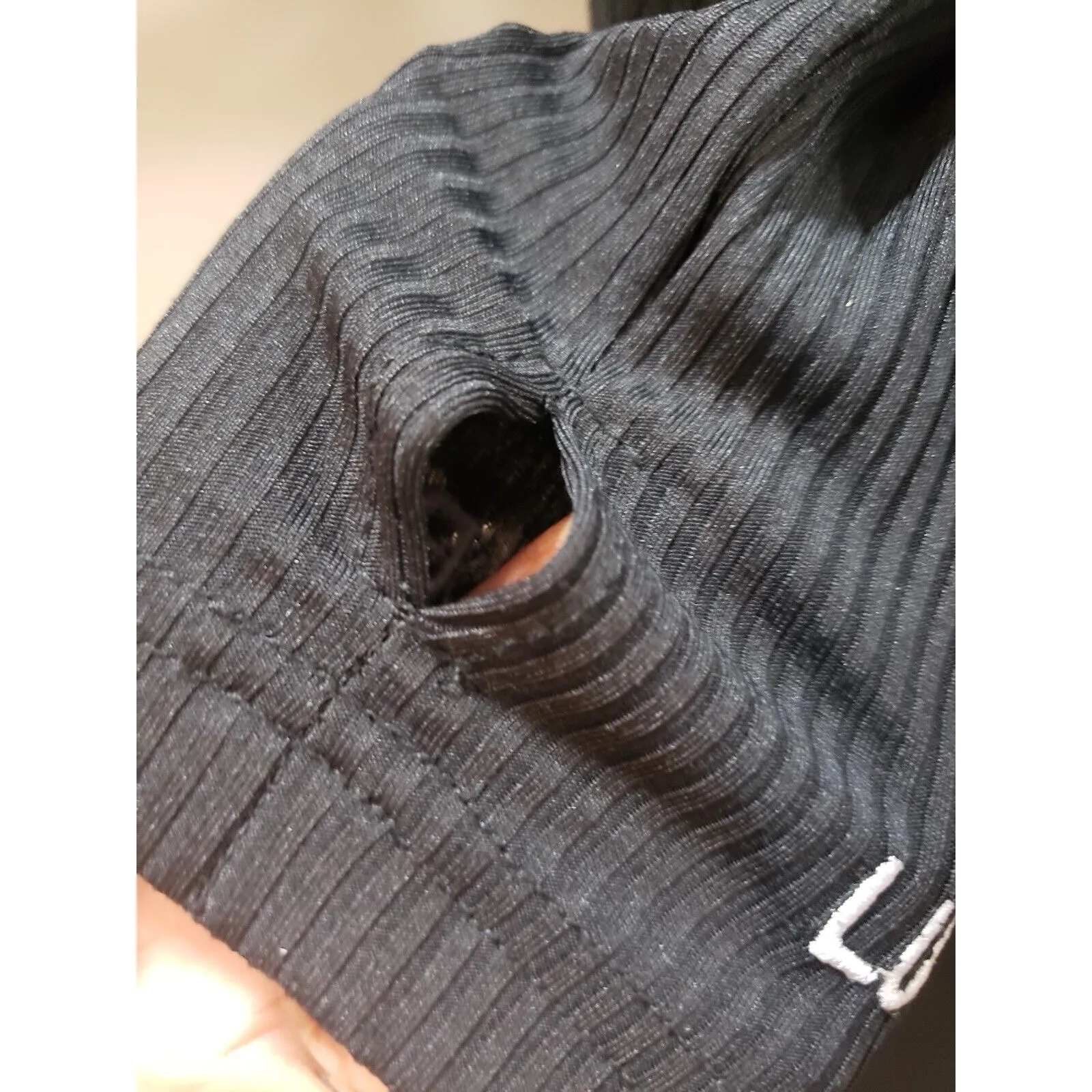 Lucky Label Womens Black Striped Ribbed Front Zip Long Sleeve Jumpsuit Size L Size L - Image 6