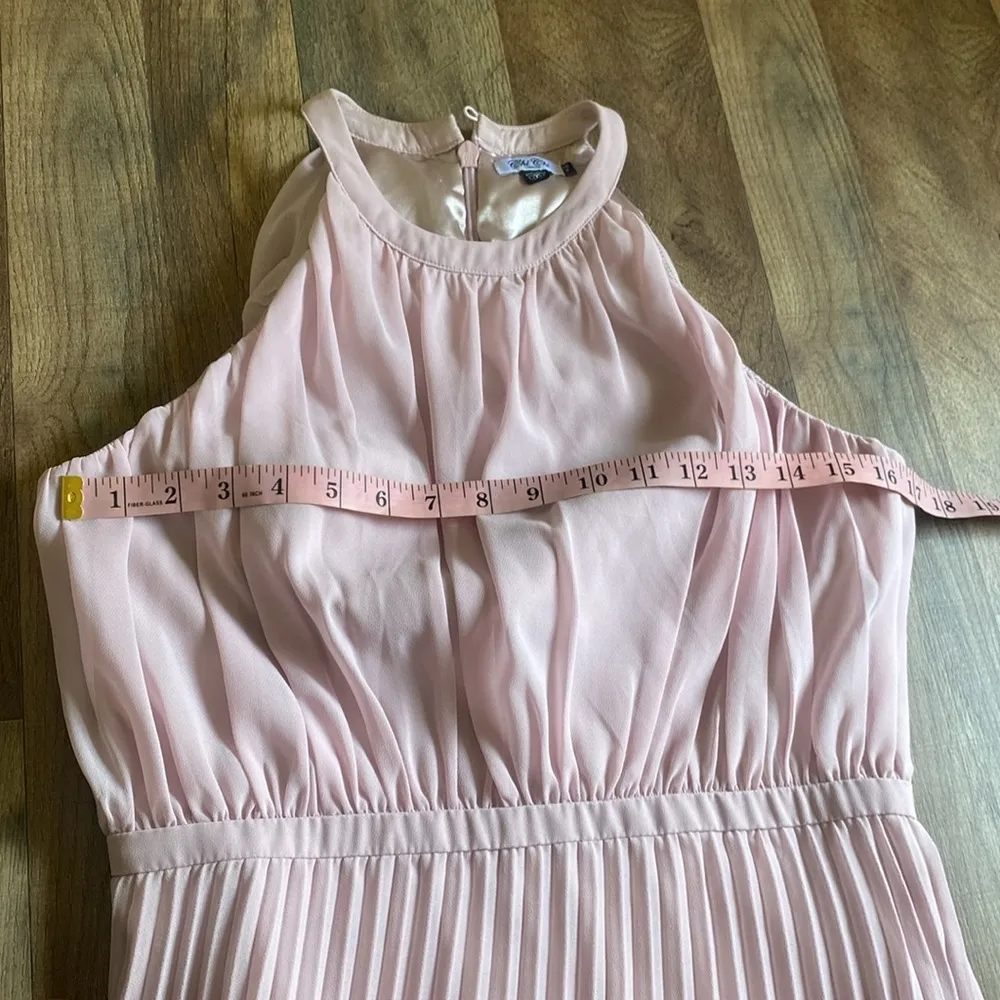 Chi Chi London High Neck Pleated Maxi Evening Dress in Blush Pink Size 8 - Image 12