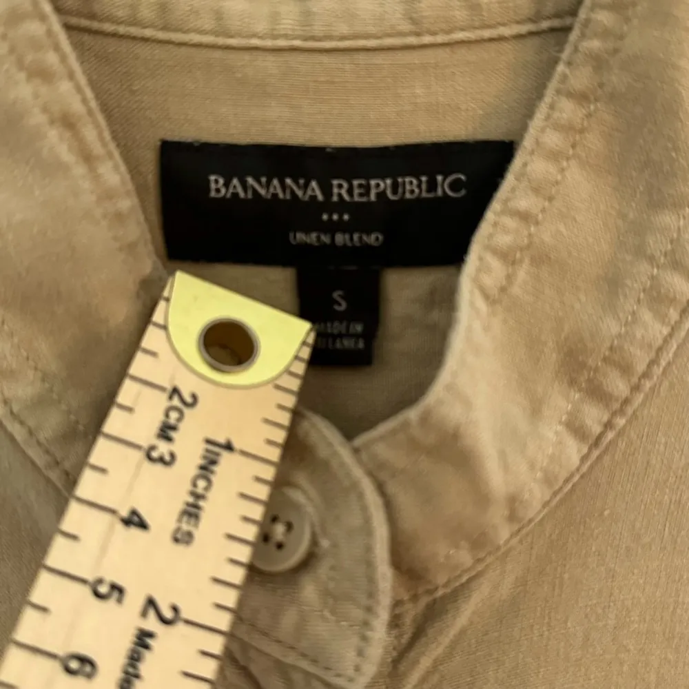 Banana Republic Women’s Linen Blend Shirt Button Up Tan Long Sleeve Size S - Image 3