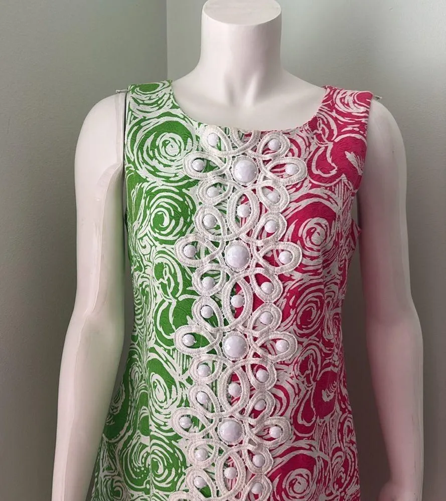 Lilly Pulitzer Jubilee Flam Alma Shift Dress Pink Green size 8 - Image 3