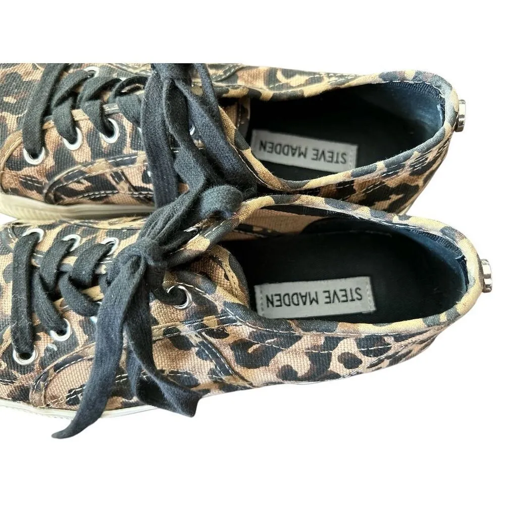 Steve Madden Emmi Women's Leopard Print‎ Platform Sneakers Multicolor size 7 - Image 4