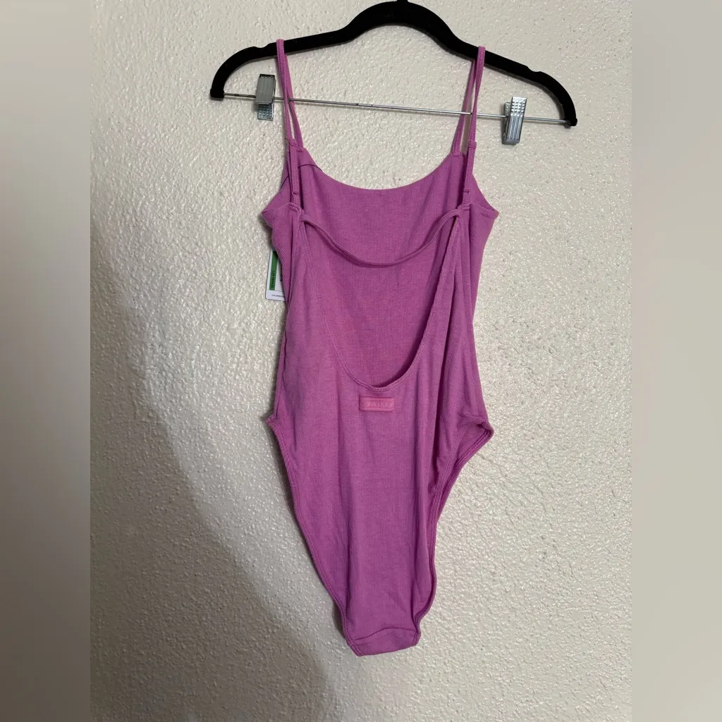 Calvin Klein Women's Pure Ribbed Bodysuit Lilac Rain size L NWT - Image 7