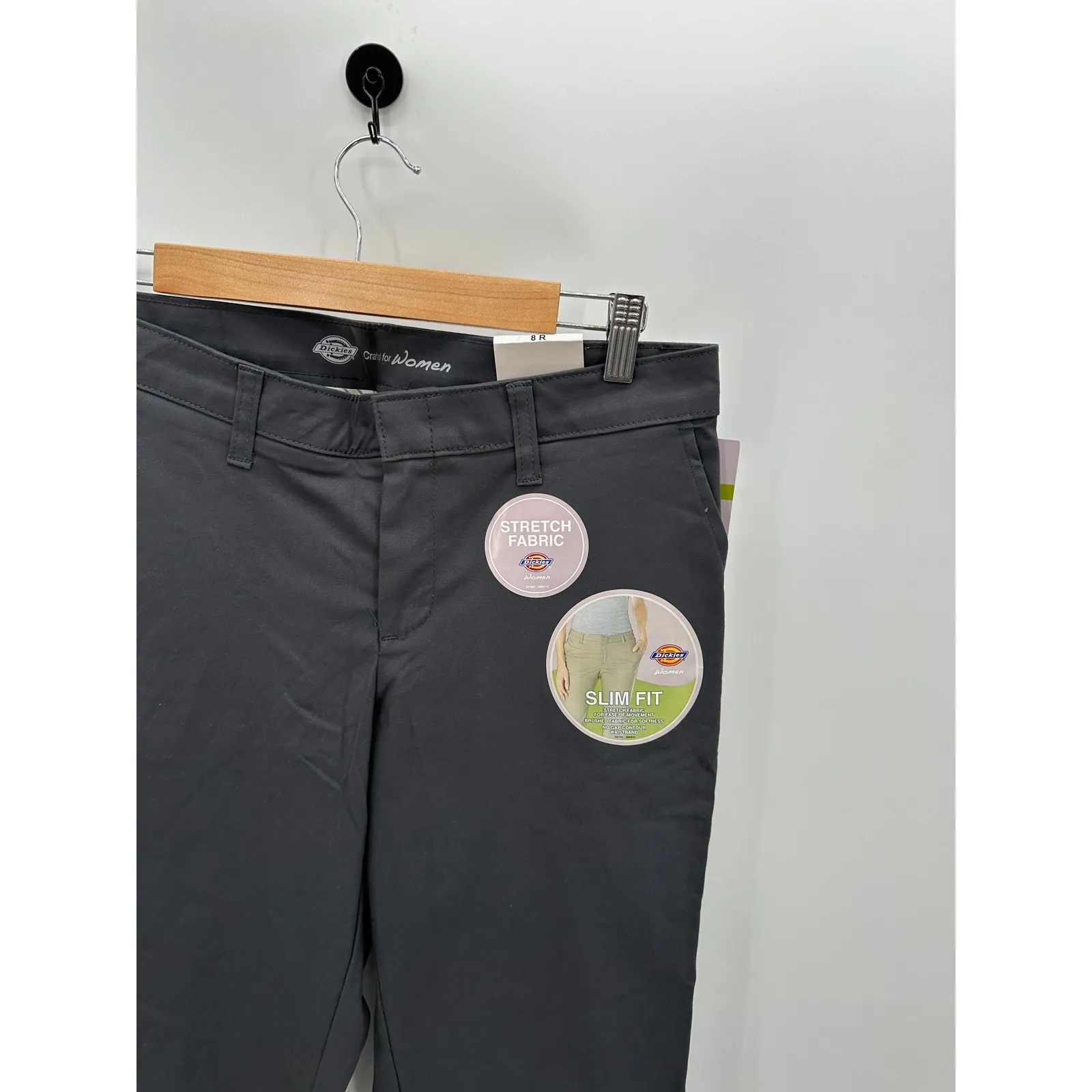 Dickies FLEX‎ Slim Fit Charcoal Grey Bootcut Pants Women's Size 8 Regular NWT - Image 5