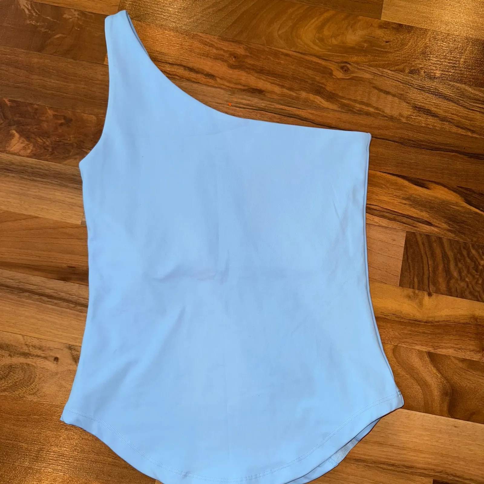 Buffbunny One Shoulder Top Athleisure Athletic‎ Workout Tank Light Blue Small - Image 4