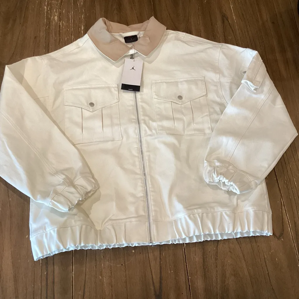 Air Jordan Renegade Women’s Canvas cotton Jacket Sail FN5674-133, Small new - Image 2